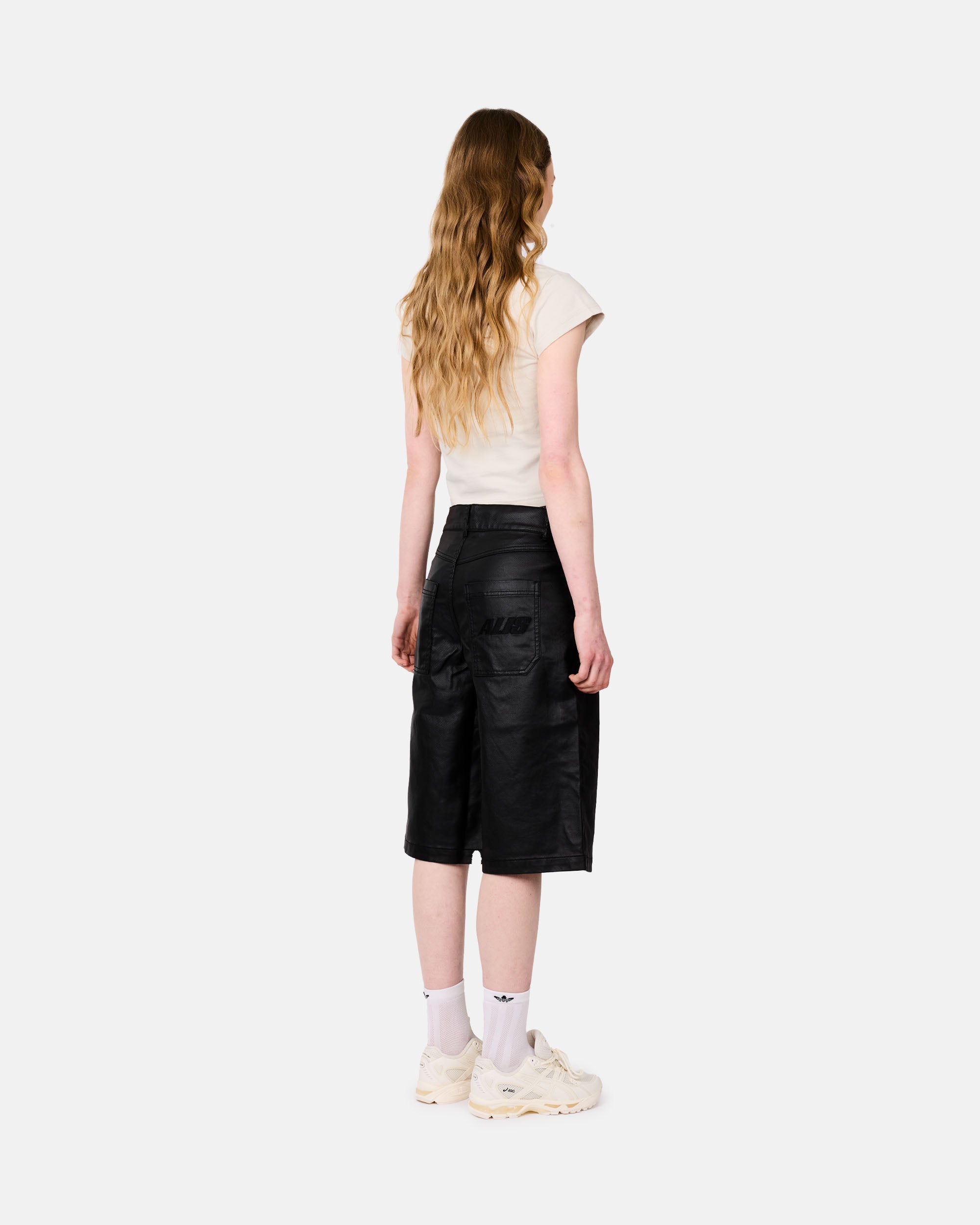 ALIS Chaz Wide Fit Denim Shorts Glossy Black 39-09