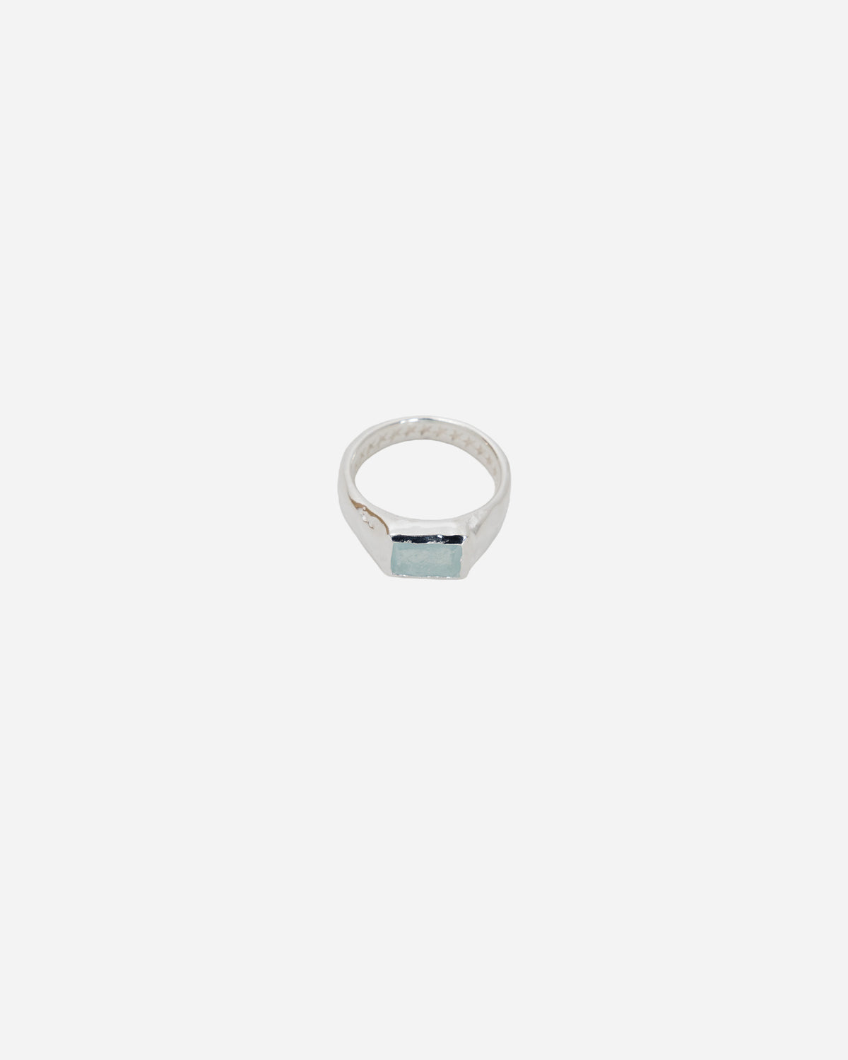 TwoJeys Rectangular Aquamarine Stone Ring 925 sterling silver 405826600