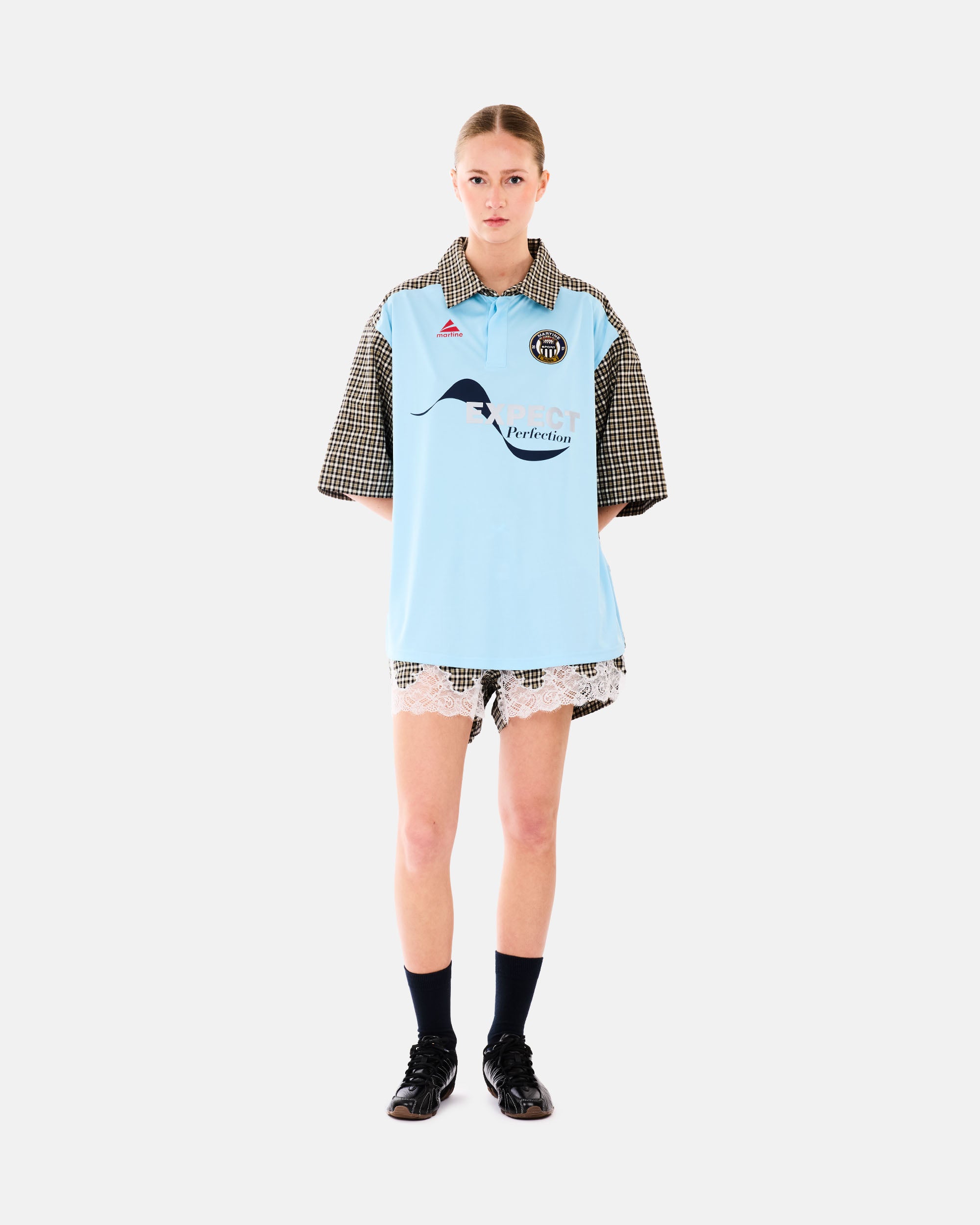 Martine Rose T-Shirt Poloshirt BLACK GREEN LIGHT BLUE BLK  493WS41072