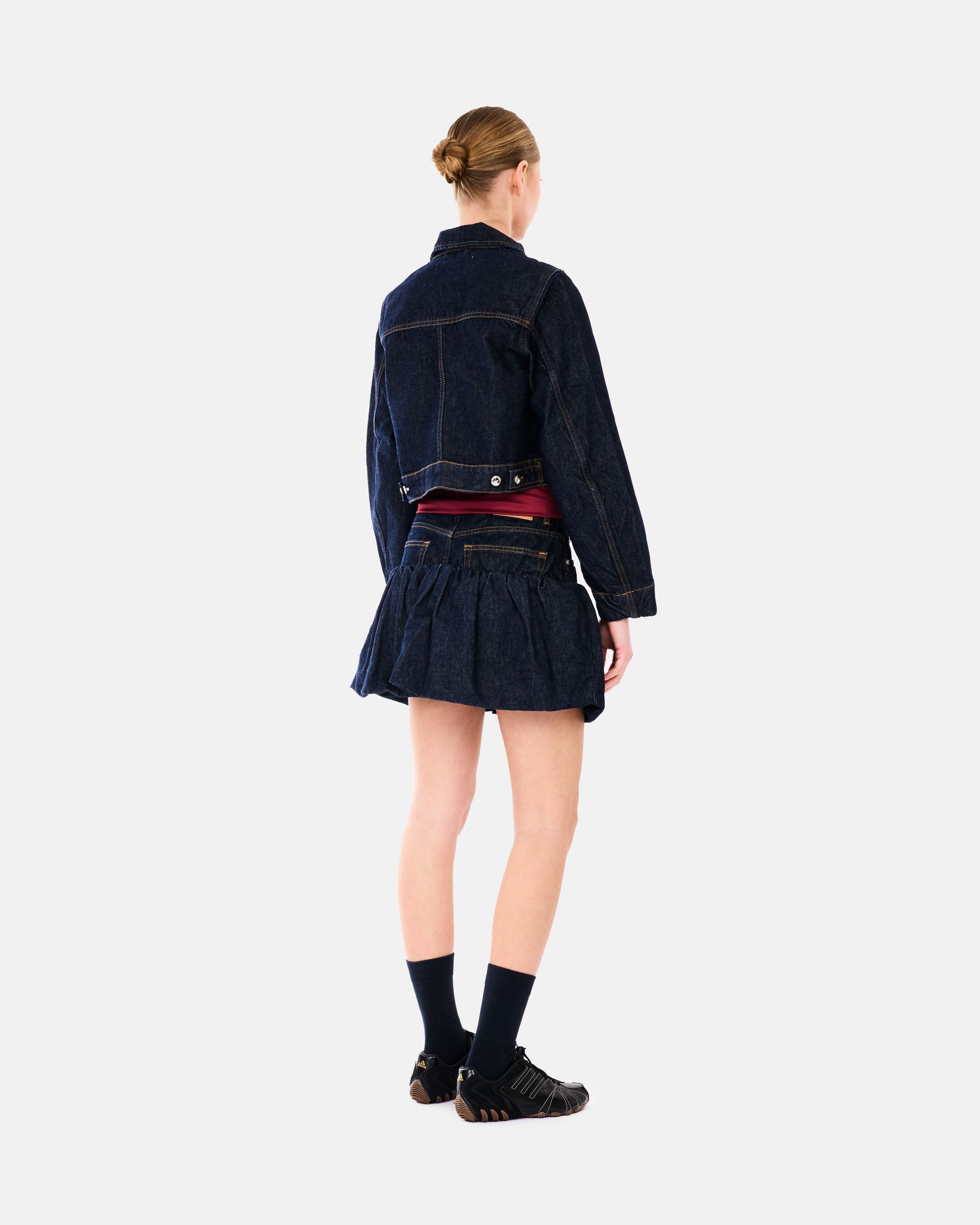 GANNI Rinse Denim Bubble Mini Skirt Rinse A1090097