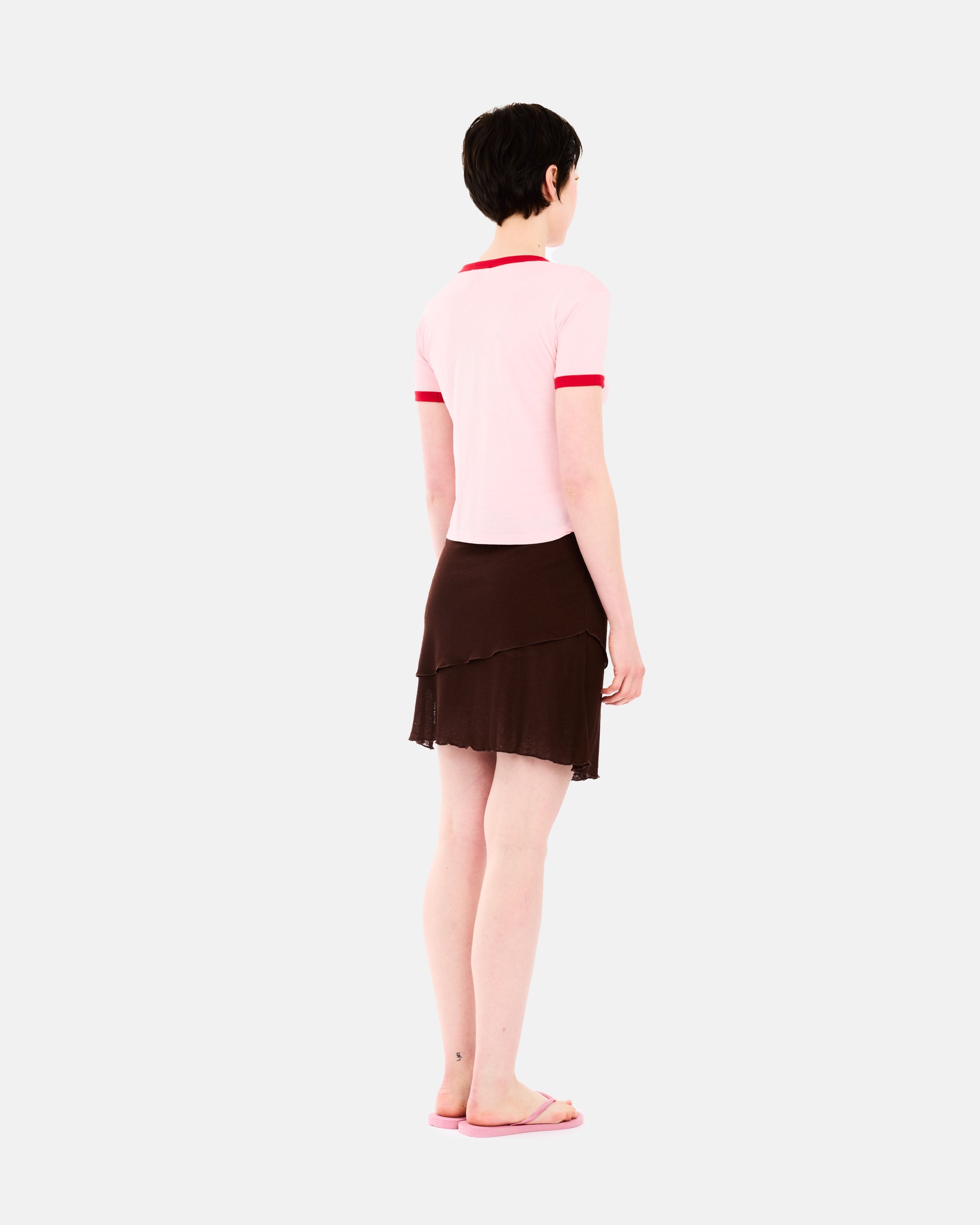 ARIES Who Knows Ss Ringer Tee Pink AR4009105