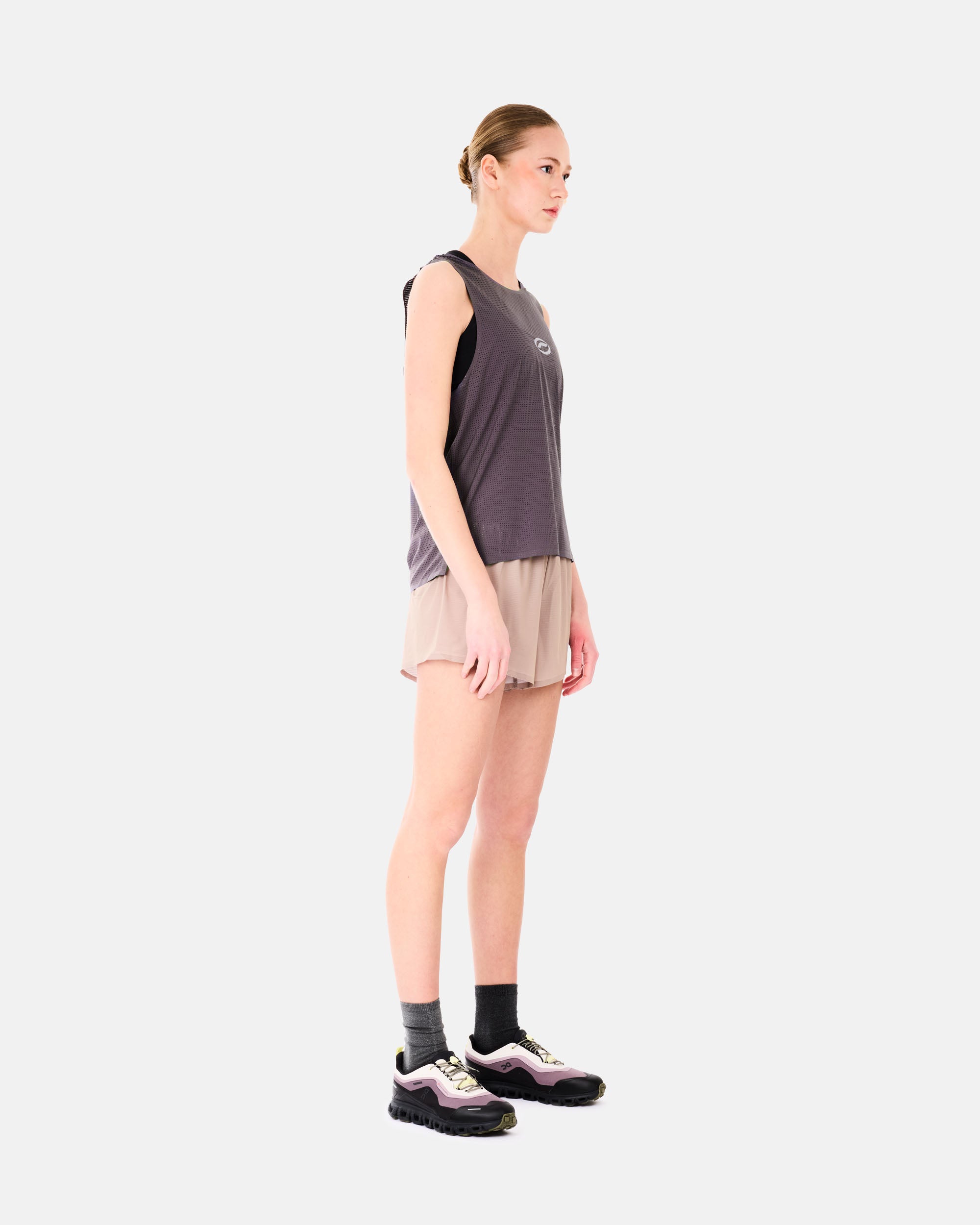 Optimistic Runners Crop Mesh Singlet BLUEBERRY CMS26BLB