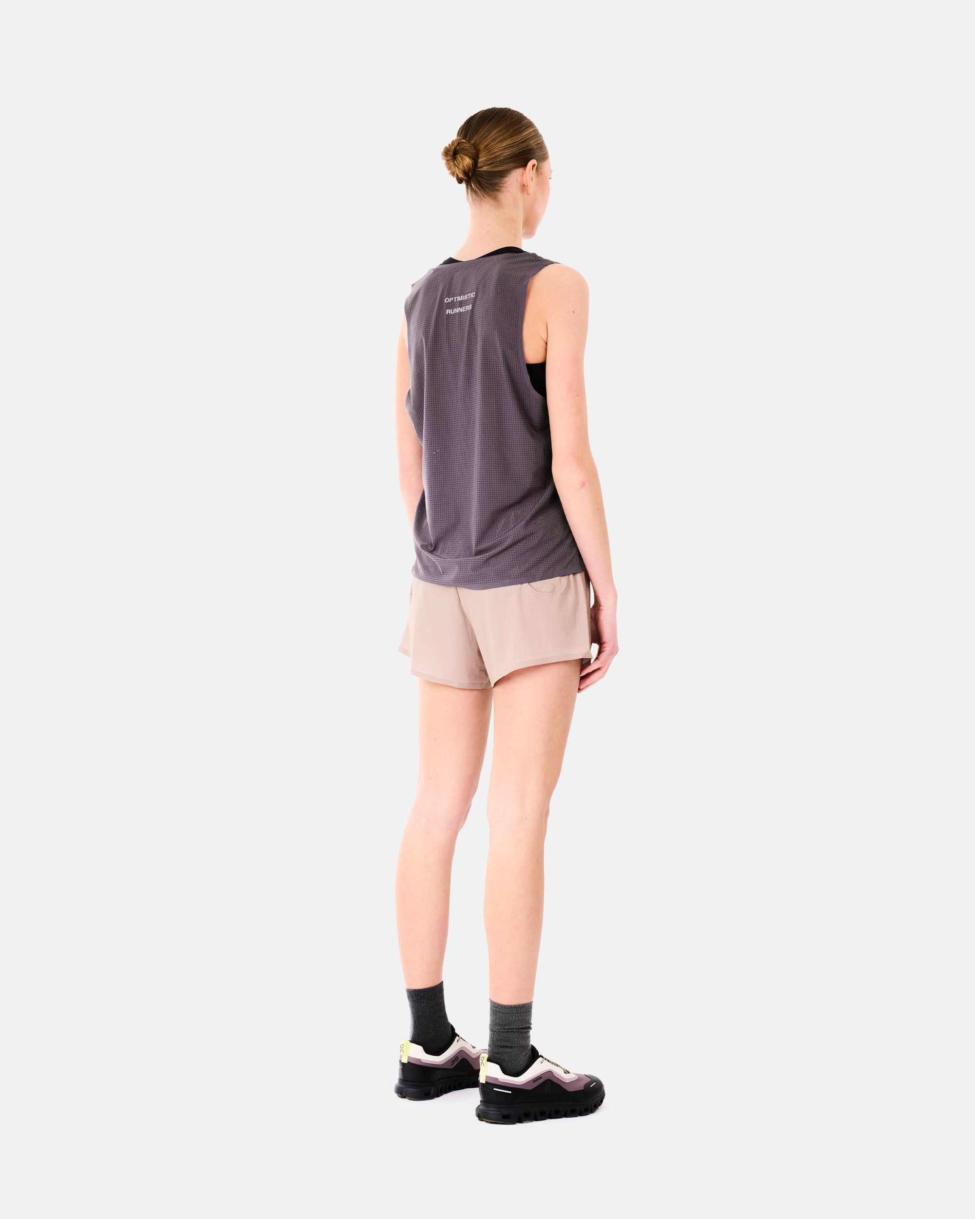 Optimistic Runners Crop Mesh Singlet BLUEBERRY CMS26BLB