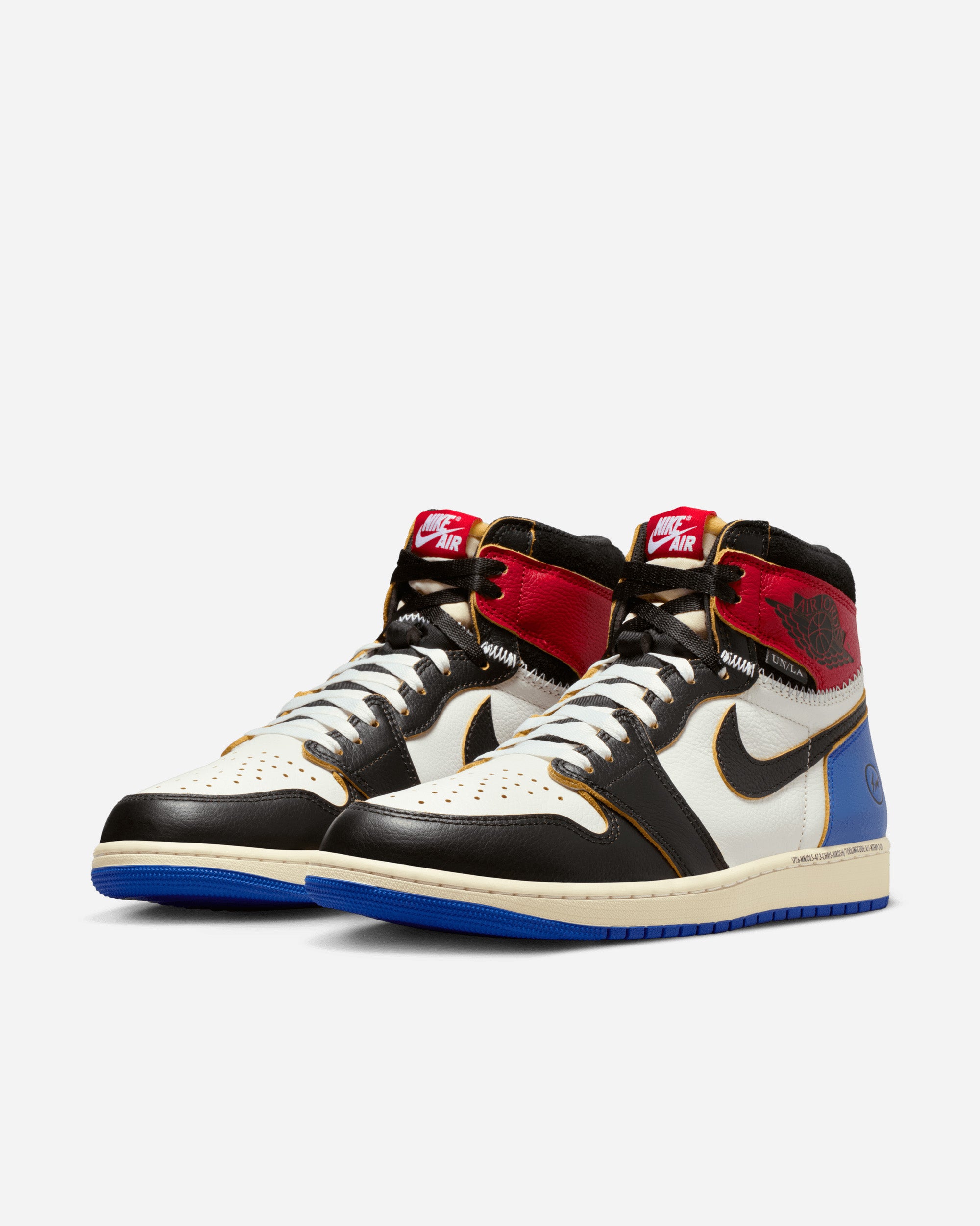 Jordan Brand Jordan Brand x Union LA x Fragment Design Air Jordan 1 High ‘Varsity Red & Sport Royal’ BLACK/WHITE IO7847-002