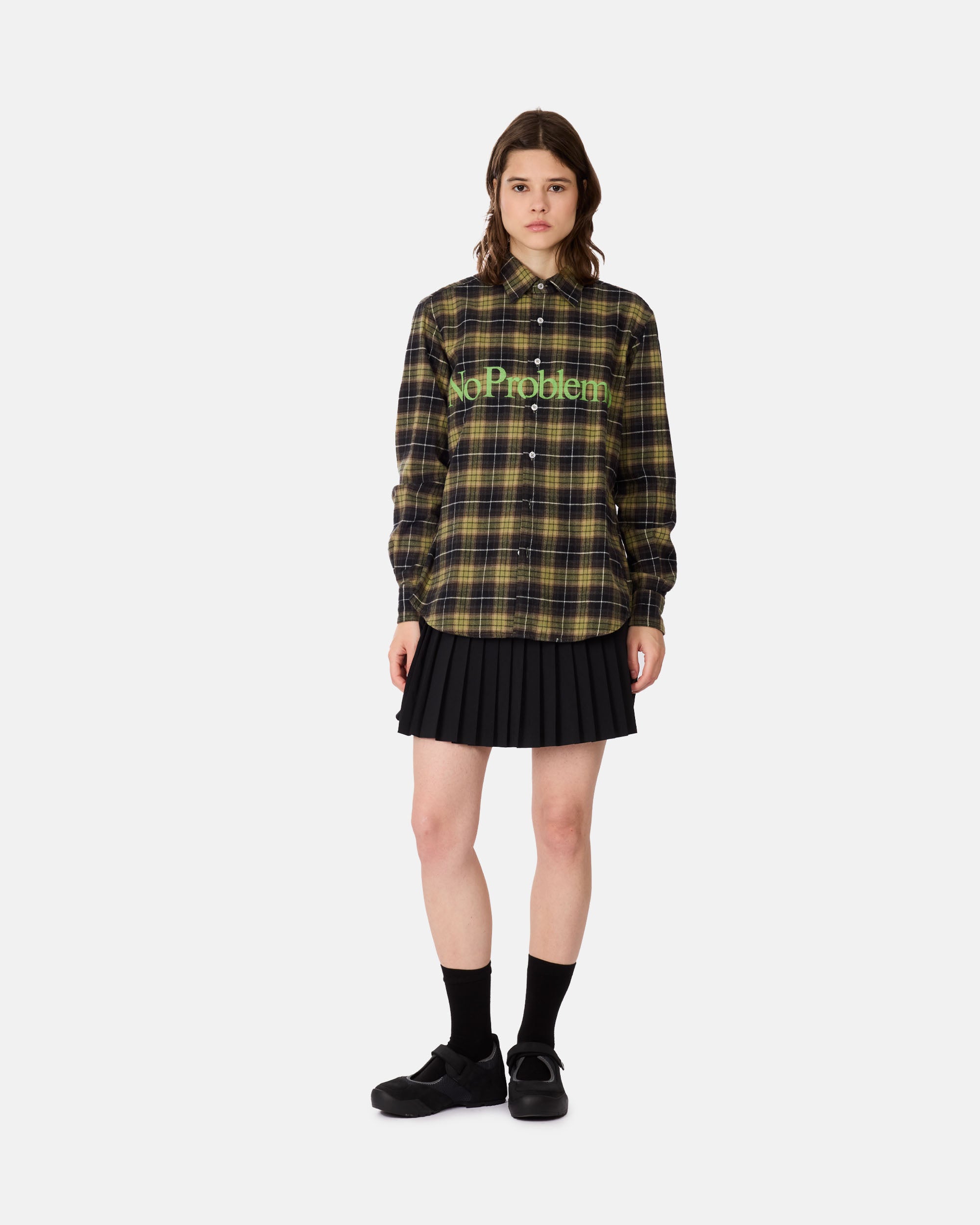No Problemo Plaid Shirt Green NP4013004