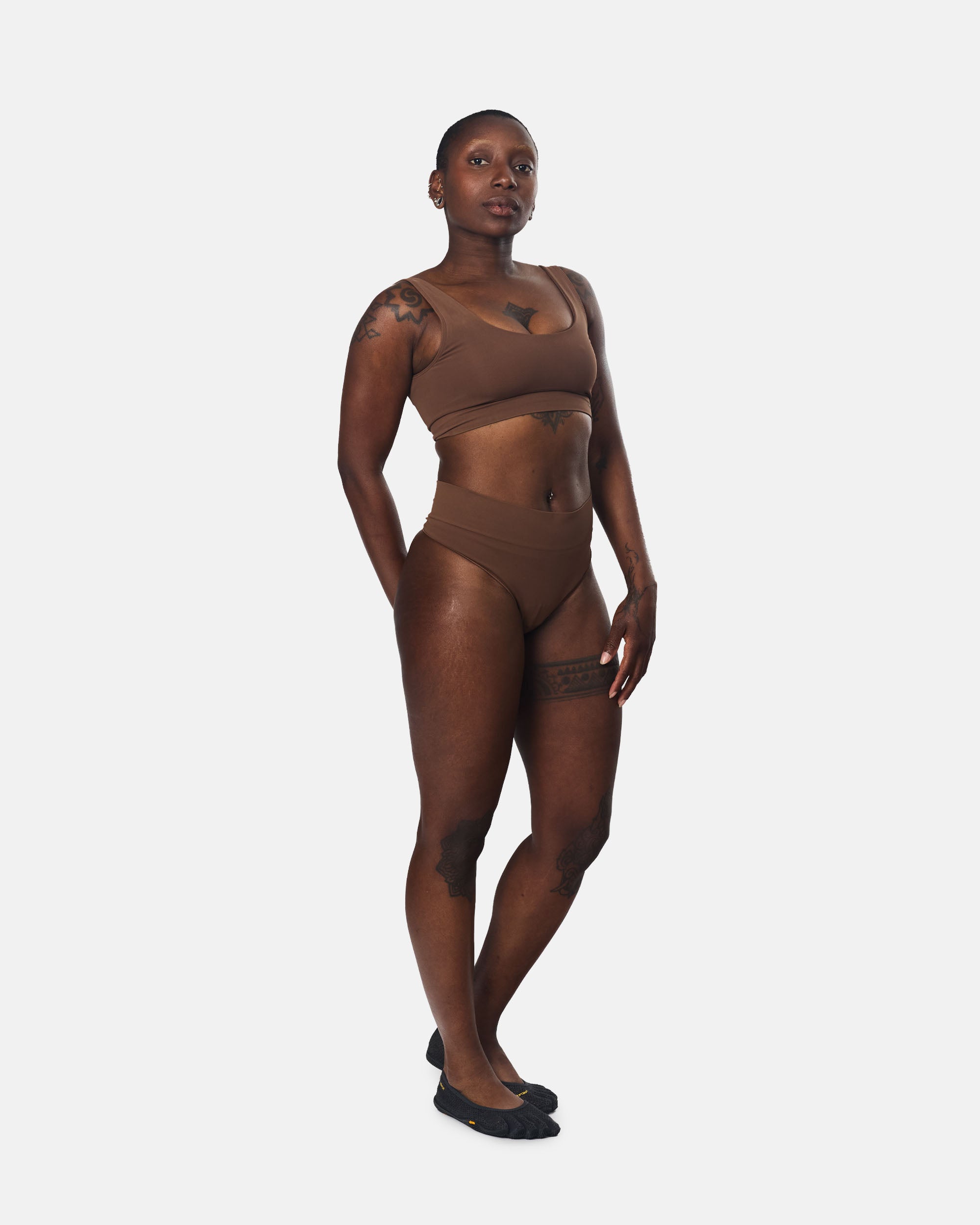 Organic Basics Smooth Bralette Walnut OB120012-Walnut