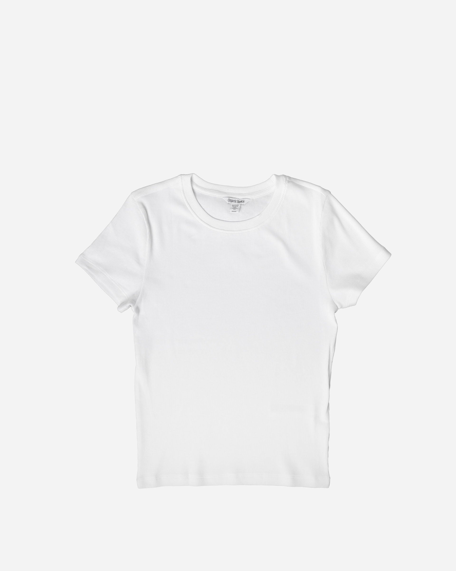 Organic Basics Core Rib T-shirt White OB410078-White