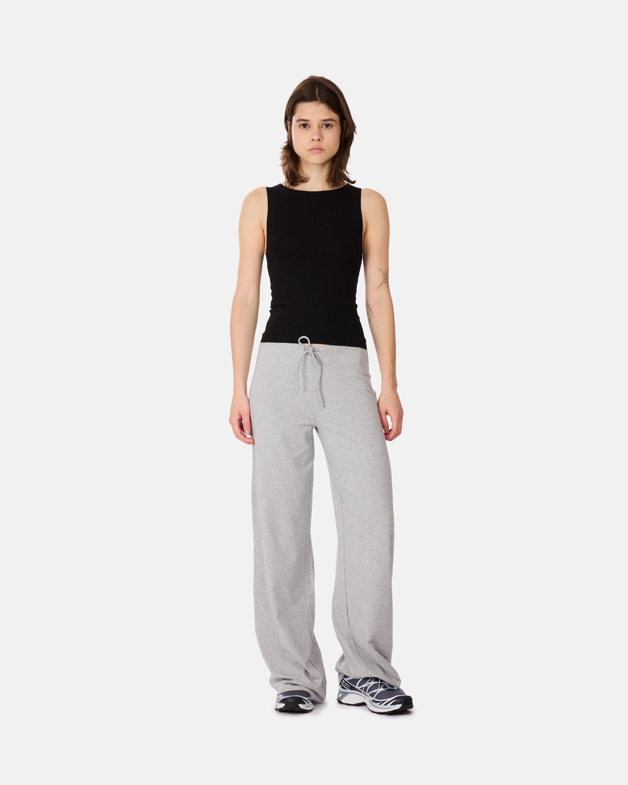 Organic Basics Everyday Straight Leg Pants Grey Melange OB420020-Grey