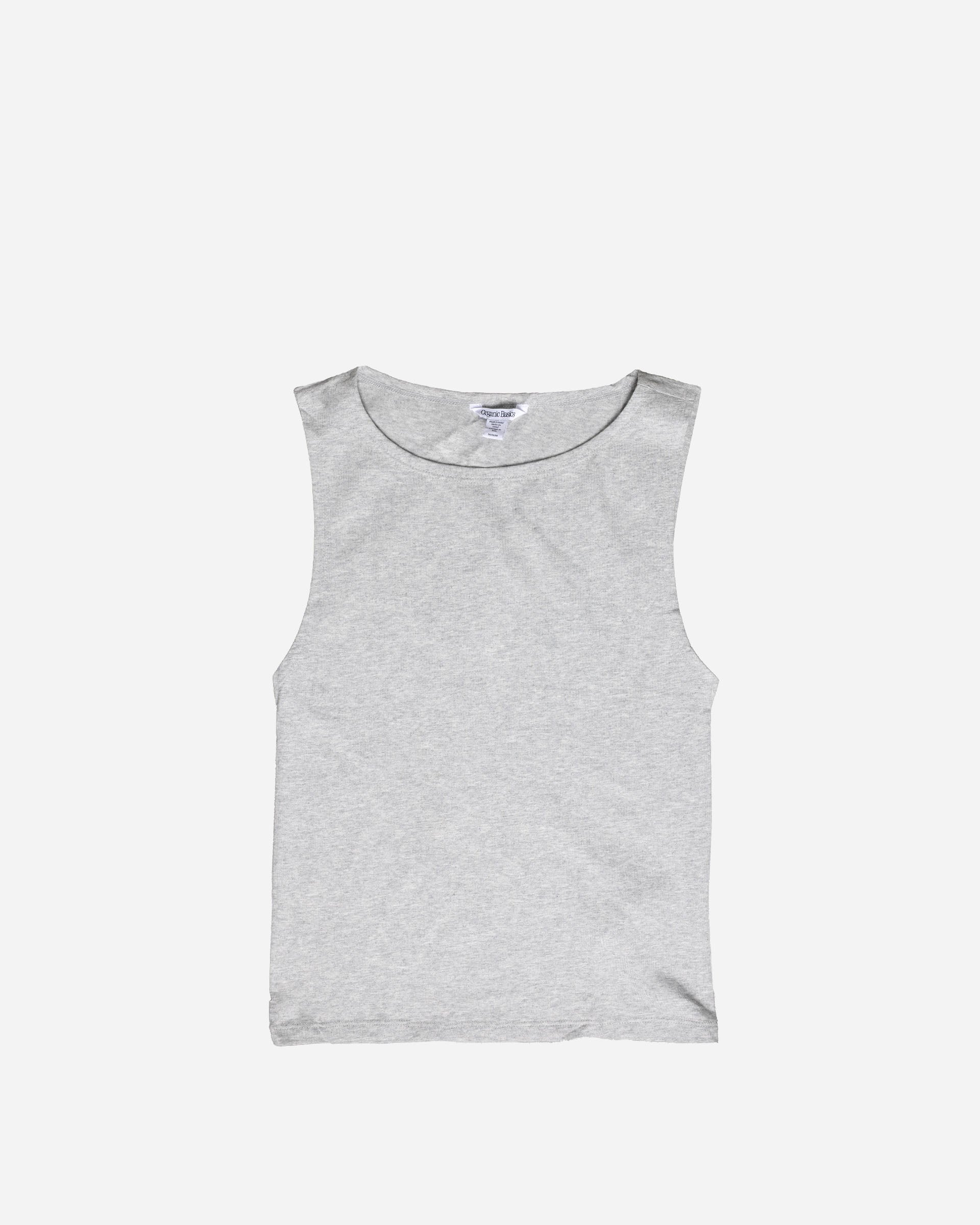 Organic Basics Everyday Mock Neck Top Grey Melange OB410087-Grey