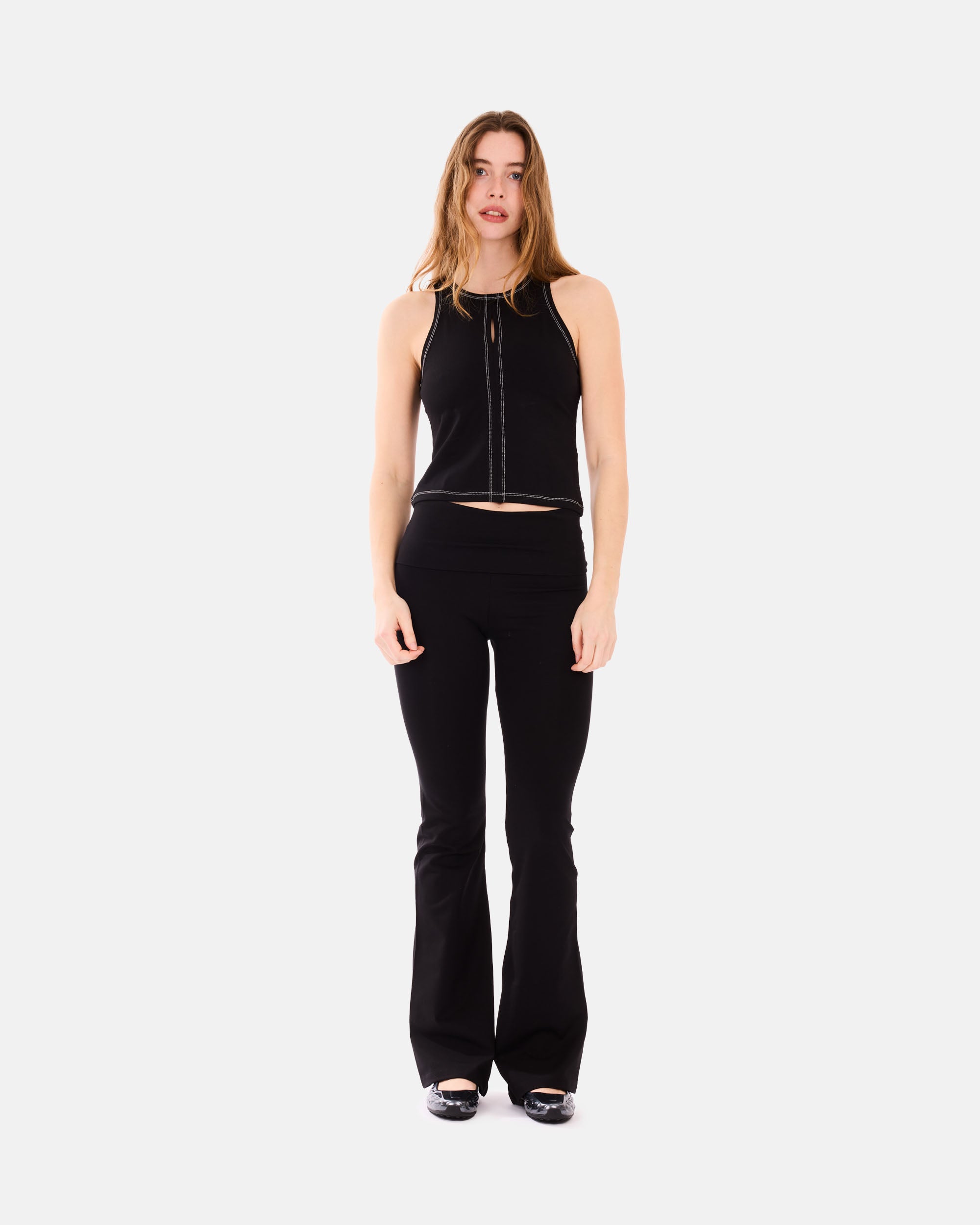 Organic Basics Core Foldover Pants Black OB420046