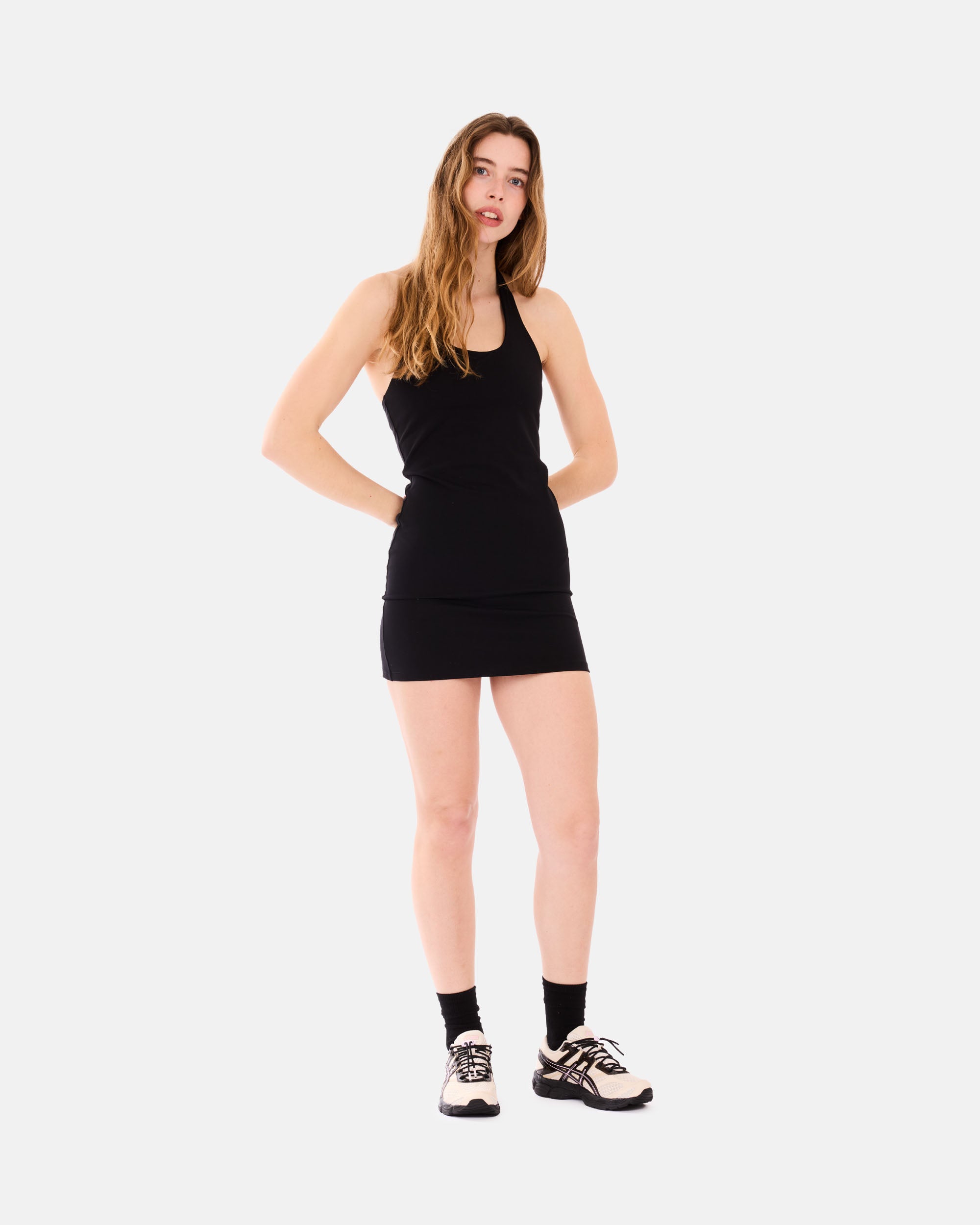 Organic Basics Core Halter Mini Dress Black OB430016-Black