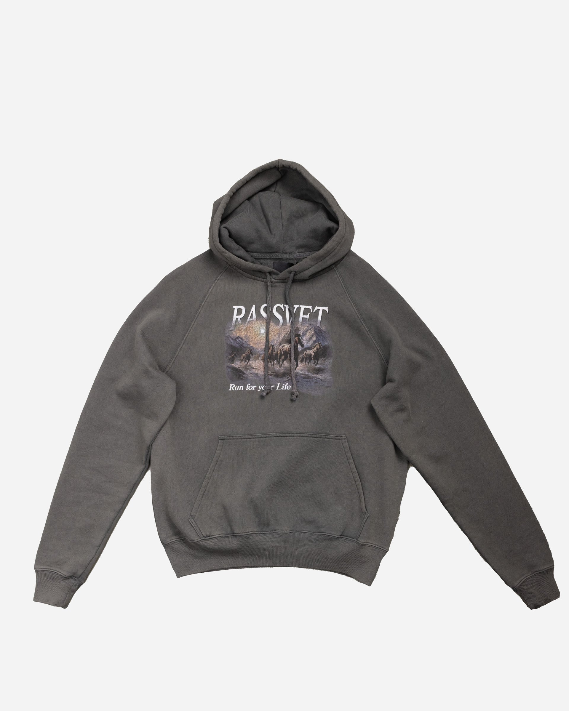 RASSVET Horses Raglan Hoodie BLACK PACC17T024