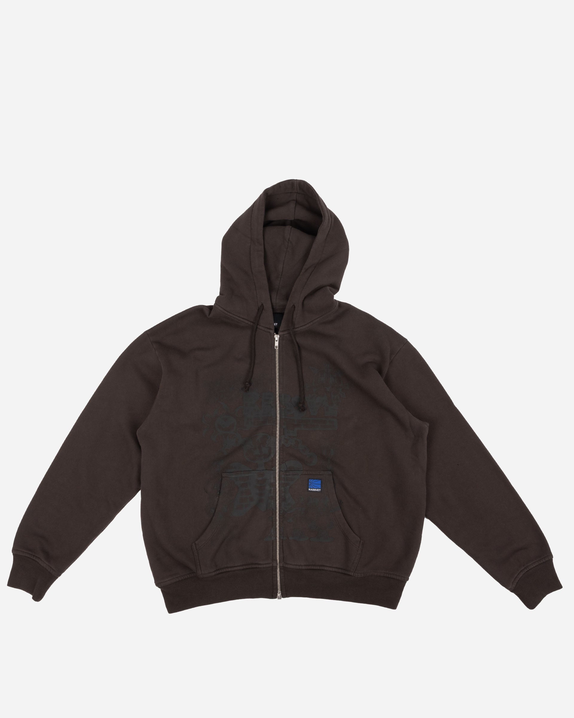 RASSVET COLLAGE ZIP HOODIE BROWN PACC18T024