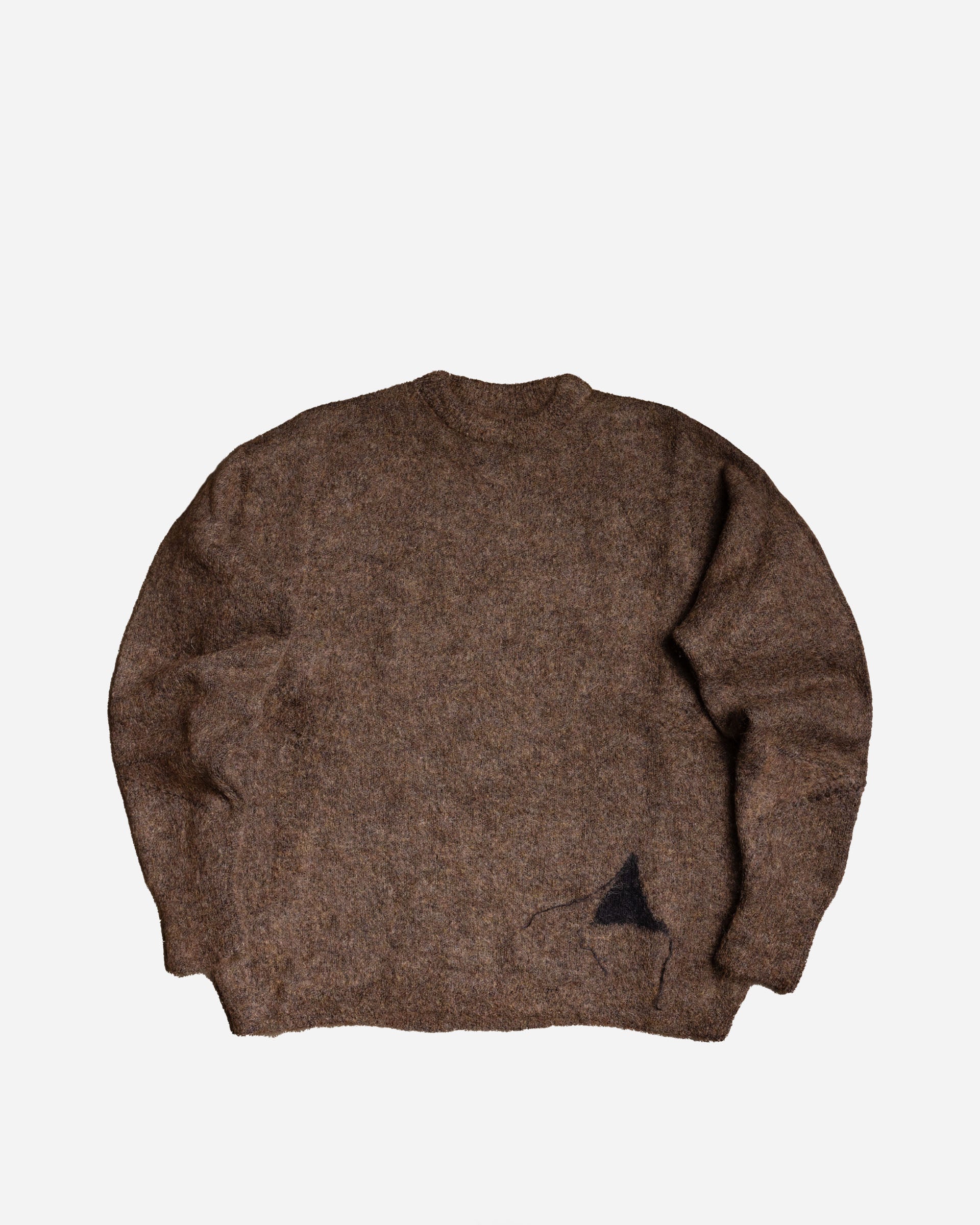 ROA Dropstitch Mohair Knit Crewneck Brown RBMW0522YA76