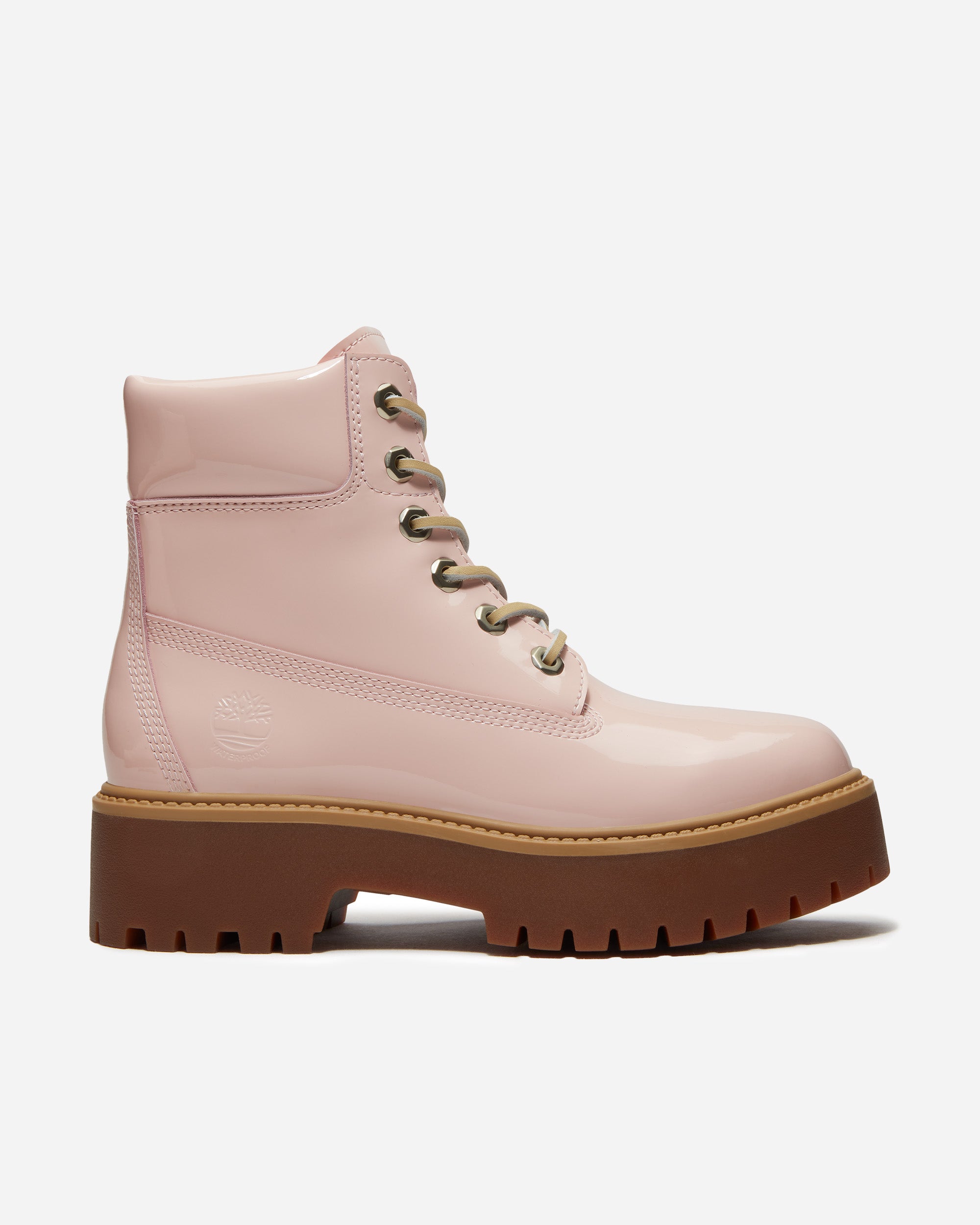 Timberland Stone Streen 6 Inch Lace Up Waterproof Boot LIGHT PINK PATENT TB0A2H3CA5H1