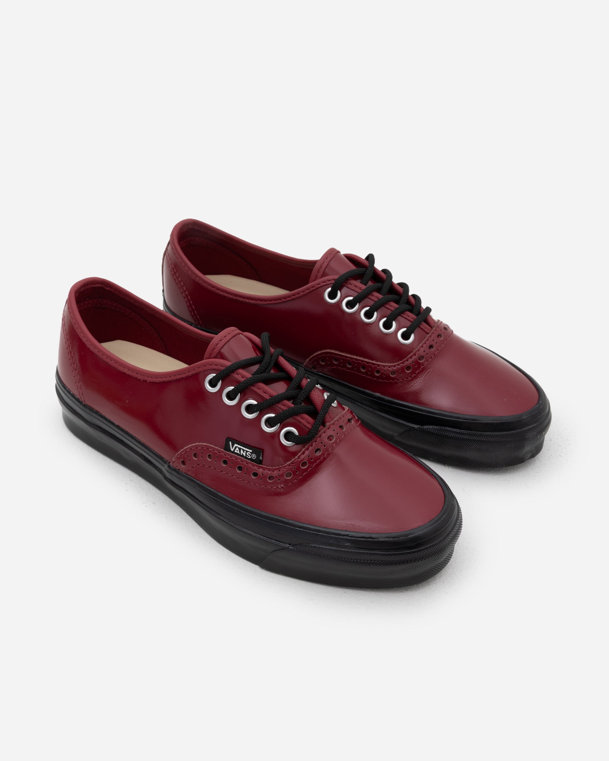 VANS OTW Authentic 44 Siped Vibram Gloss Leather Brogue Bordeaux/Black VN000V33F0G