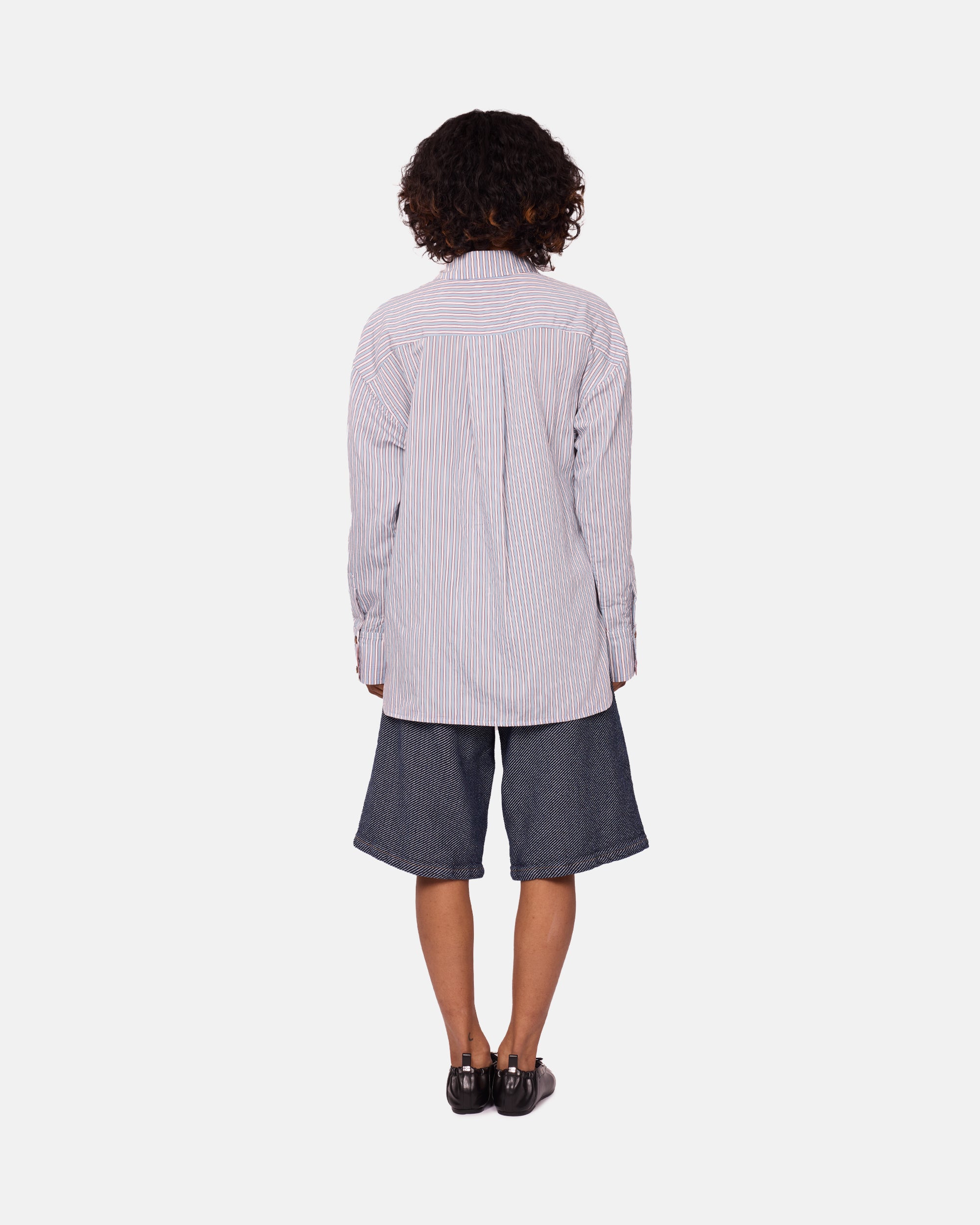 GANNI Yarn Dyed Stripe Shirt Soft Chambray W0312