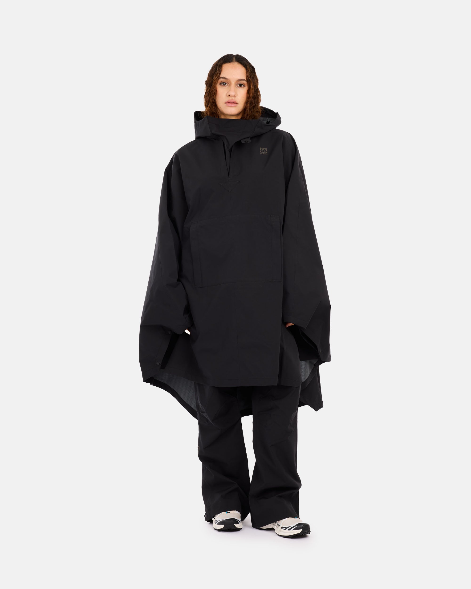 66°North Adalvik Packable Rain Poncho Black W11453-900