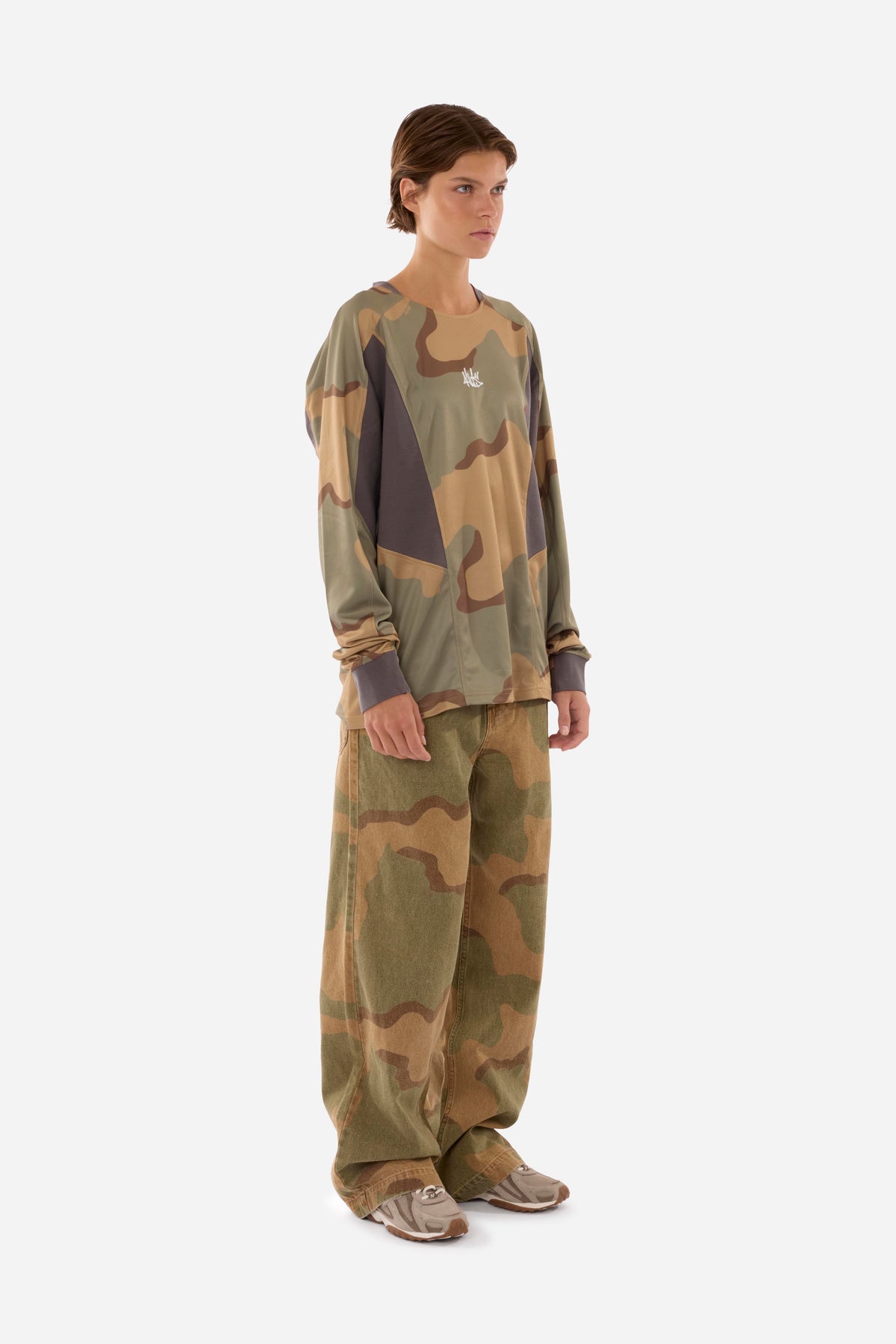 ALIS Nikola Long Sleeve Embroidered Logo CAMOUFLAGE : GREY 161-58