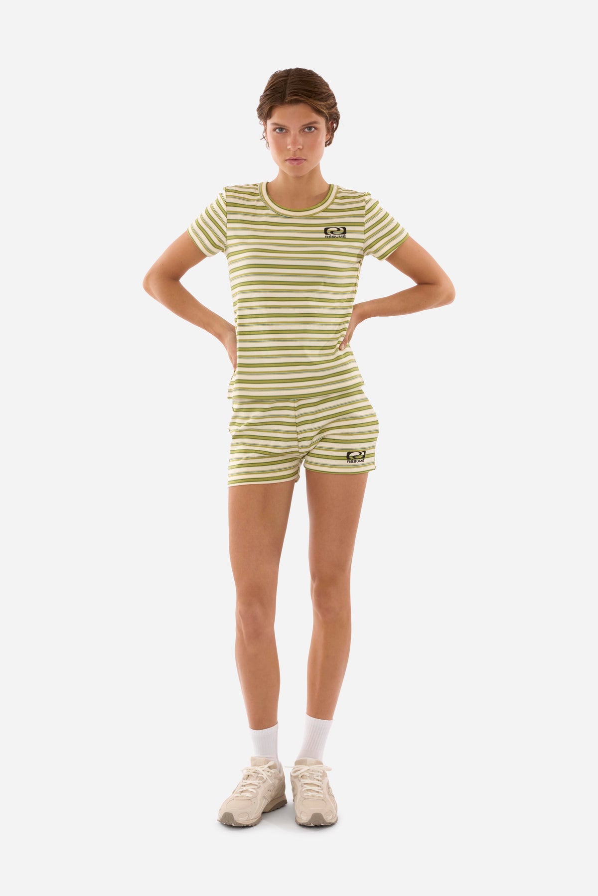 RÉSUMÉ NicoleRS Shorts Green Stripe 28661606-081