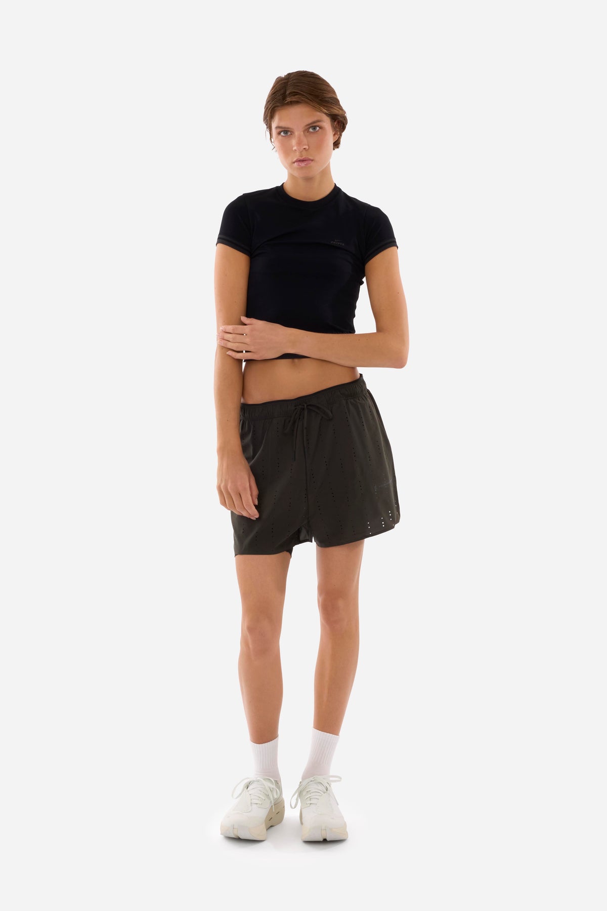 NikeSKIMS NikeSKIMS Naia Seamless Cropped Crewneck NSKM OBSIDIAN IU2212-054